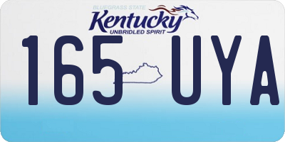 KY license plate 165UYA