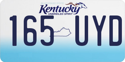KY license plate 165UYD