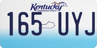 KY license plate 165UYJ