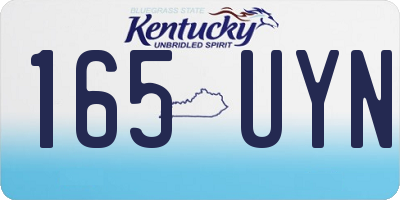 KY license plate 165UYN