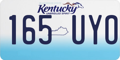 KY license plate 165UYO