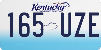 KY license plate 165UZE