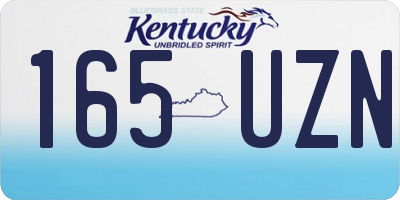 KY license plate 165UZN