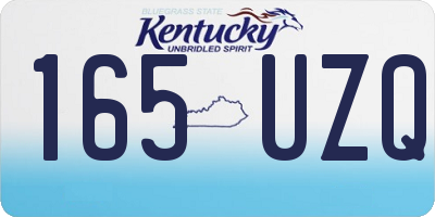 KY license plate 165UZQ