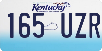 KY license plate 165UZR