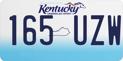KY license plate 165UZW