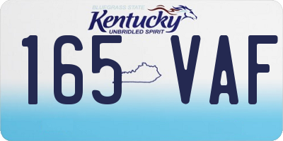 KY license plate 165VAF