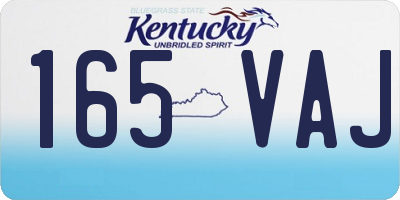 KY license plate 165VAJ