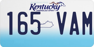 KY license plate 165VAM