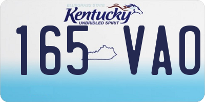 KY license plate 165VAO