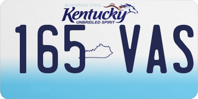KY license plate 165VAS