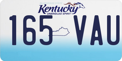 KY license plate 165VAU