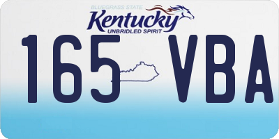 KY license plate 165VBA