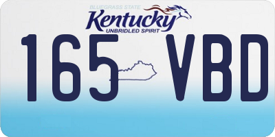 KY license plate 165VBD