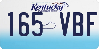KY license plate 165VBF