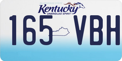 KY license plate 165VBH