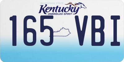 KY license plate 165VBI