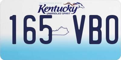 KY license plate 165VBO