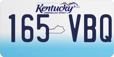 KY license plate 165VBQ