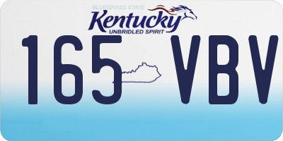 KY license plate 165VBV