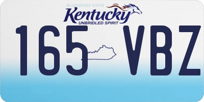 KY license plate 165VBZ