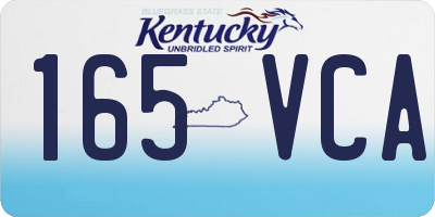 KY license plate 165VCA