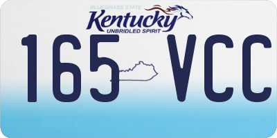 KY license plate 165VCC