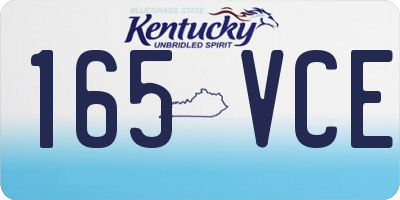 KY license plate 165VCE