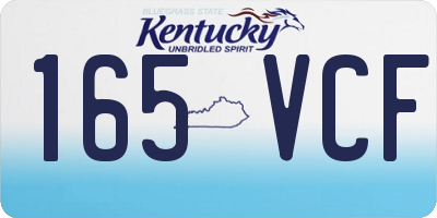 KY license plate 165VCF