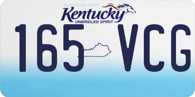 KY license plate 165VCG