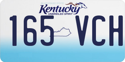 KY license plate 165VCH