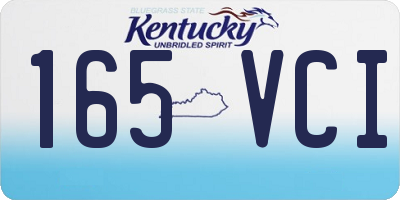 KY license plate 165VCI
