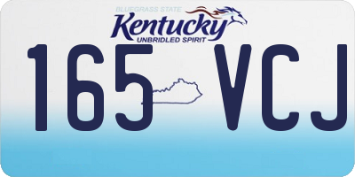 KY license plate 165VCJ