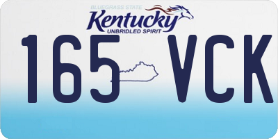 KY license plate 165VCK