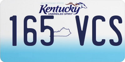 KY license plate 165VCS