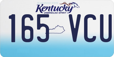 KY license plate 165VCU