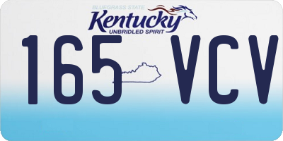 KY license plate 165VCV