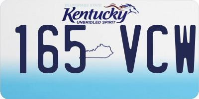 KY license plate 165VCW