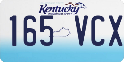 KY license plate 165VCX