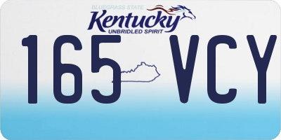 KY license plate 165VCY