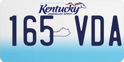 KY license plate 165VDA