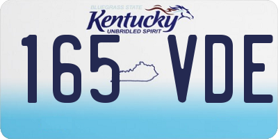 KY license plate 165VDE