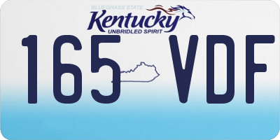 KY license plate 165VDF