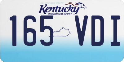 KY license plate 165VDI