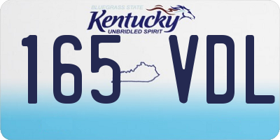 KY license plate 165VDL