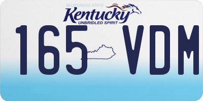 KY license plate 165VDM