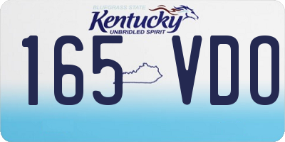 KY license plate 165VDO