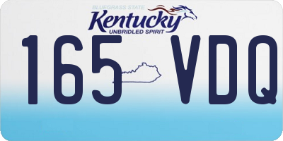 KY license plate 165VDQ
