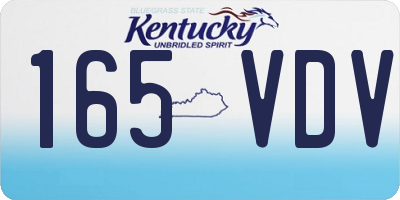 KY license plate 165VDV