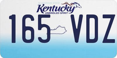 KY license plate 165VDZ